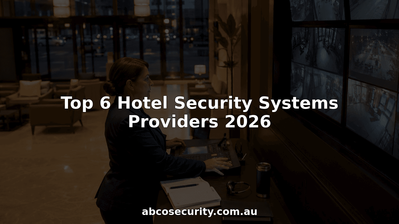 Security manager monitoring hotel CCTV systems