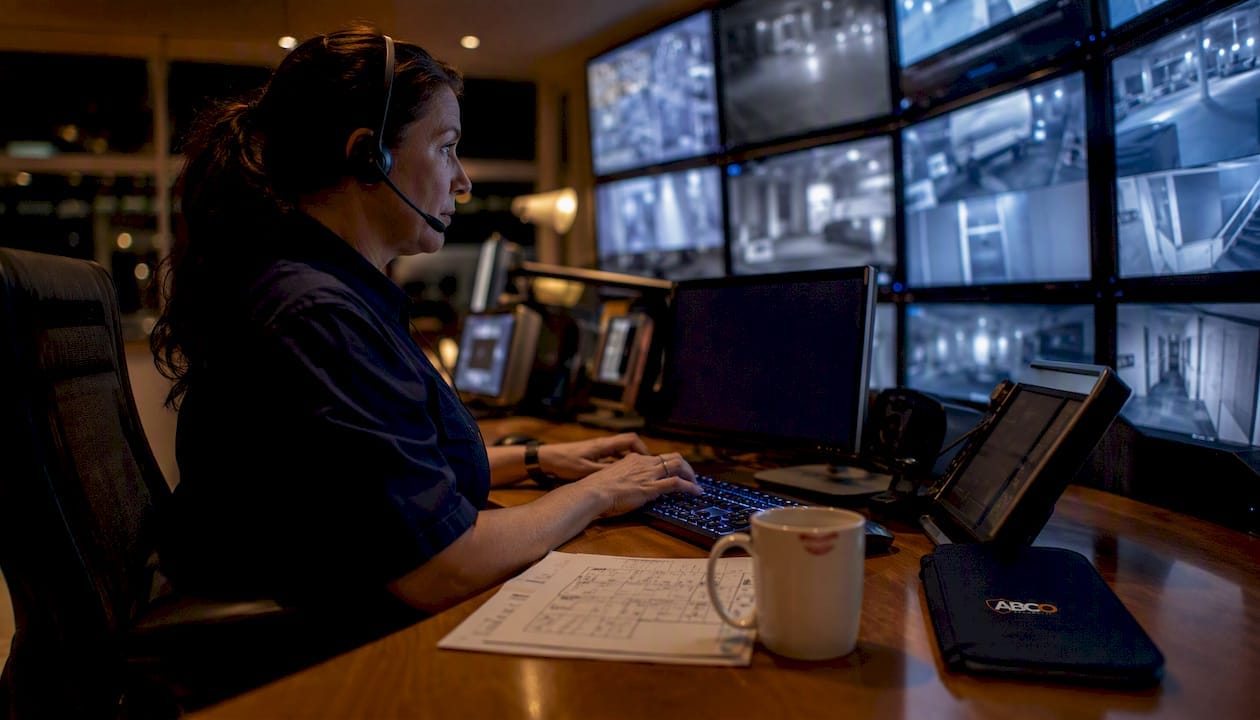 Virtual guarding for Australian sites: a procurement guide 9 Security operator monitoring CCTV feeds