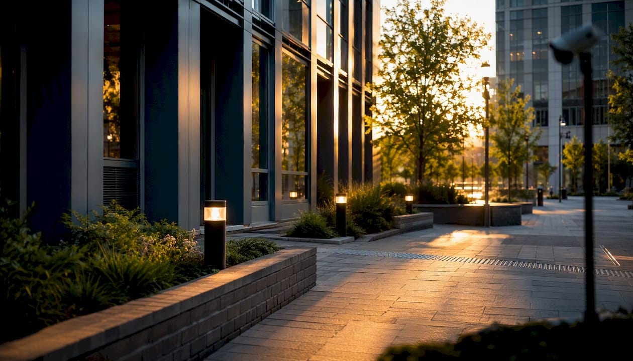 Urban plaza designed with CPTED safety features