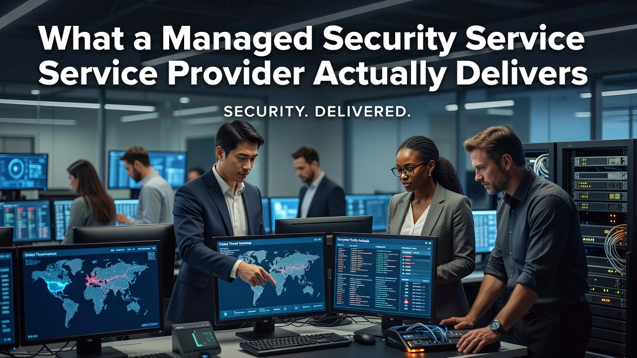 Professional header image for industry analysis: What a Managed Security Service Provider Actually Delivers
