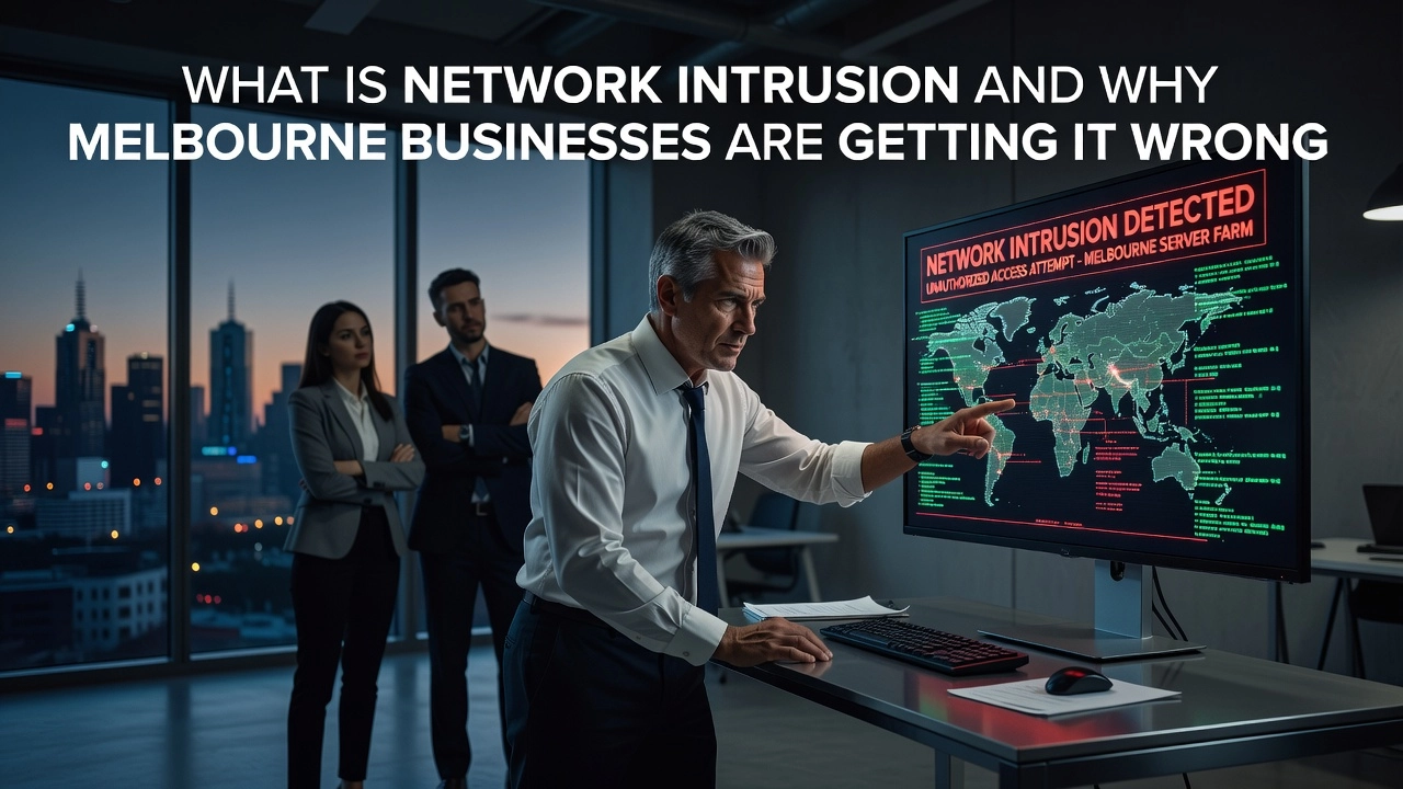Professional header image for industry analysis: What Is Network Intrusion and Why Melbourne Businesses Ar...