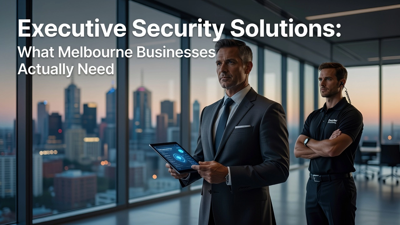 Professional header image for industry analysis: Executive Security Solutions: What Melbourne Businesses A...