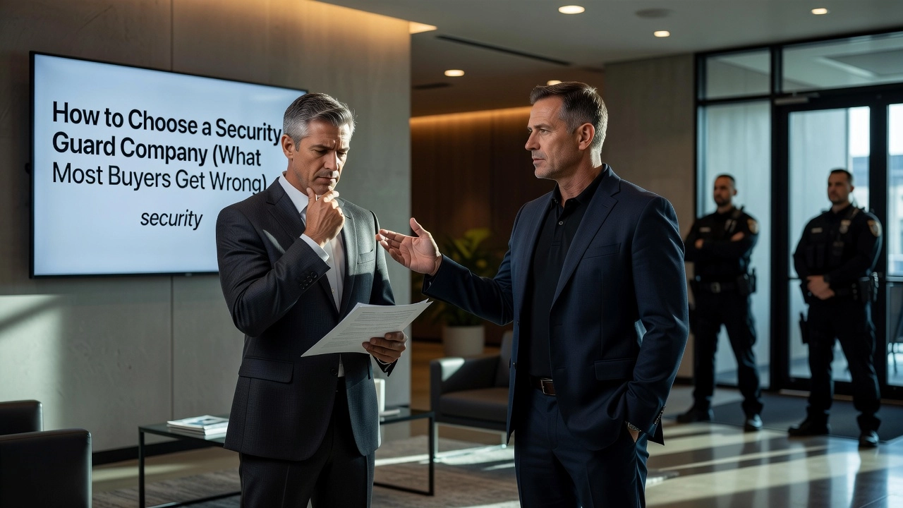 Professional header image for industry analysis: How to Choose a Security Guard Company (What Most Buyers ...