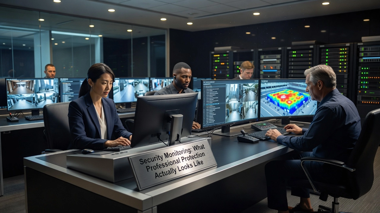 Professional header image for industry analysis: Security Monitoring: What Professional Protection Actuall...