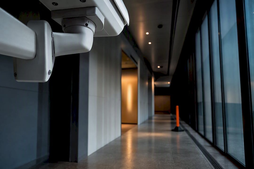 CCTV camera overlooking facility doorway