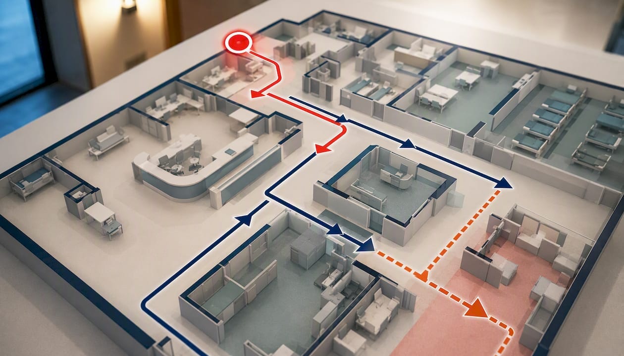 Procurement Ready ED Security for Clinicians and Administrators 8 Illustration of duress alarm response coverage