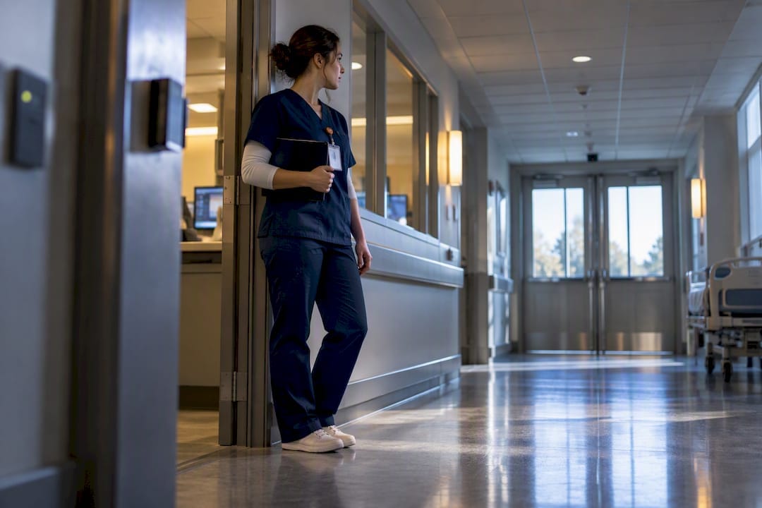 Secured hospital ward junction under observation