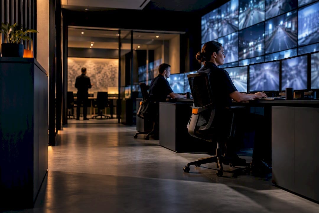 Australian security control room at night