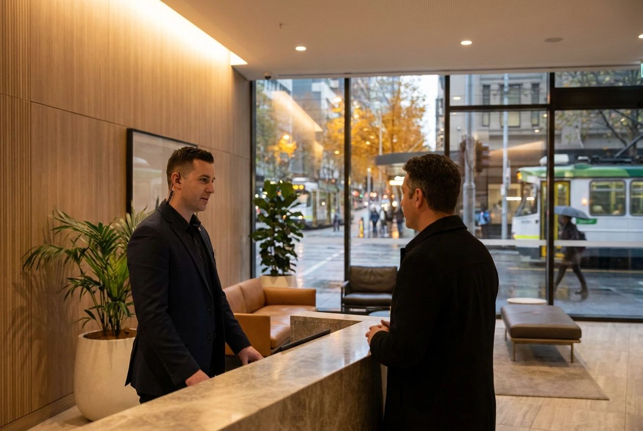 Professional header image for industry analysis: Strata Concierge Security: What the Role Must Cover in a ...