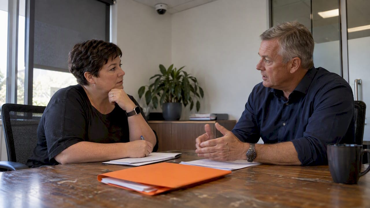 Victoria 2026: What employers must do now on workplace surveillance 8 Employer and worker discussing surveillance policy