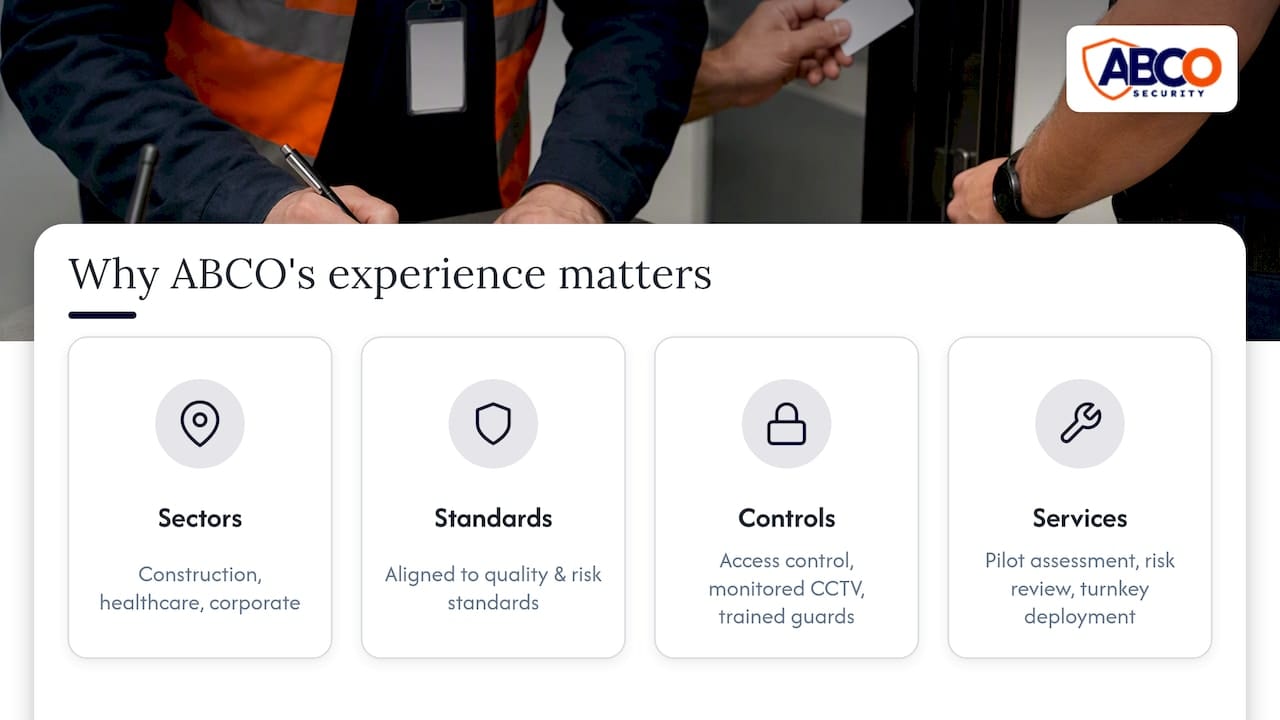 Risk Based Visitor Badge Checklist for Facility and Security Managers 8 8. Why ABCO Security's operational experience backs this approach — overview diagram