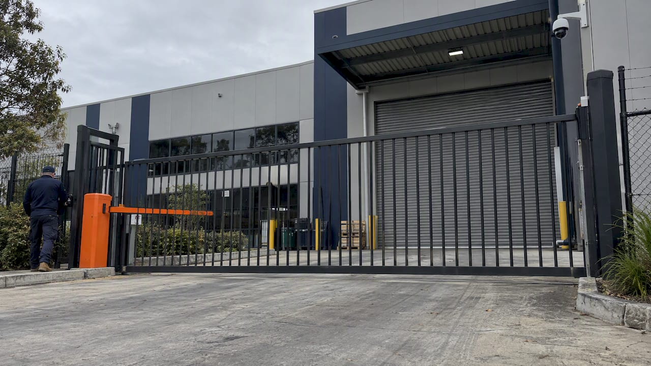 Secured Australian warehouse vehicle entrance