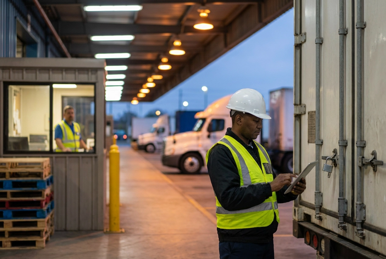 Professional header image for industry analysis: Dock Doors, Dispatch Windows: Where Warehouse Theft Starts